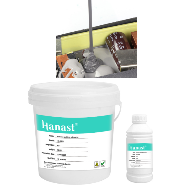 Hanast 10:1 Potting Compound Insulation Moisture-proof Potting AB Glue Black Two-component Silicone Adjustable Customization