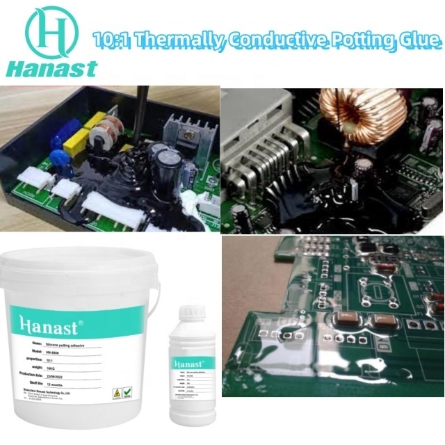 Hanast 10:1 Potting Compound Insulation Moisture-proof Potting AB Glue Black Two-component Silicone Adjustable Customization