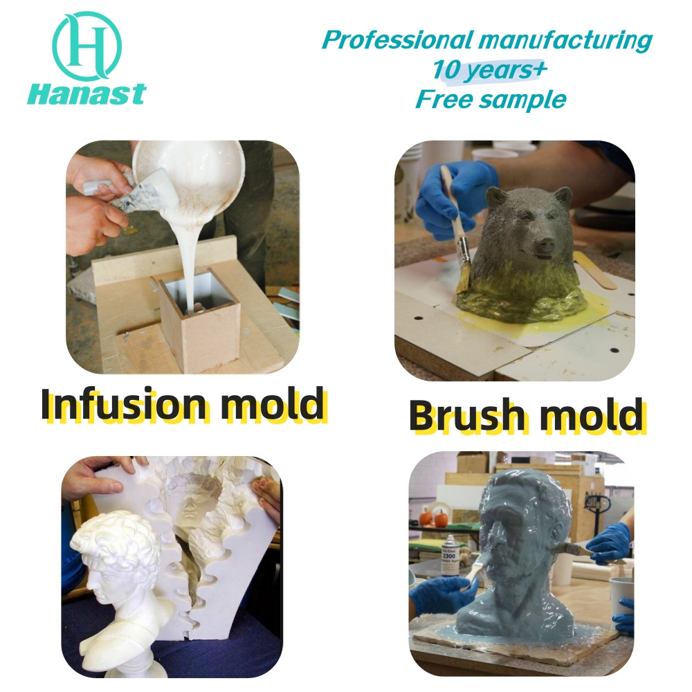 Rtv-2 Liquid Silicone Rubber Mold Pu Resin Crafts Polyurethane Sculpture Gypsum Cement Wall Tiles Condensation Mold Liquid Glue