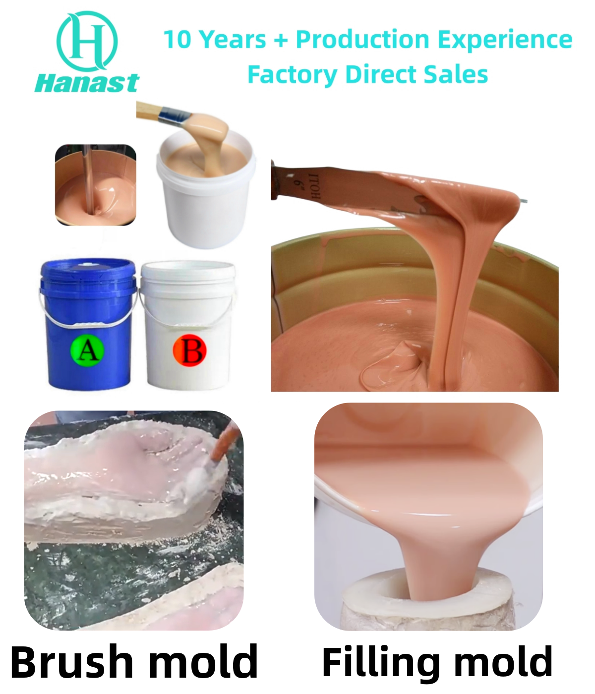 Hanast Mold Silica Gel RTV 2 Liquid Silicone Rubber for  Life Simulation Artificial Female Skin