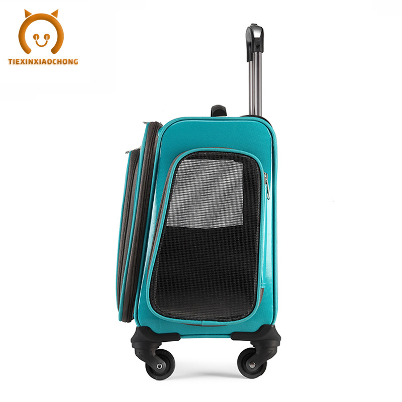 Pet trolley case out portable cat luggage car dog cage Shiba Inu Corgi portable check large air box