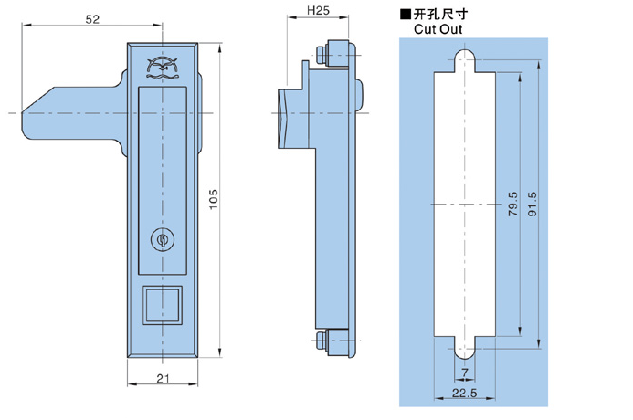 hanbei MS501-2-1 Interior Security Door Lever Swing Bar Metal Cabinet Handle Pair Lock Truck Electrical Panel Trigger Latch