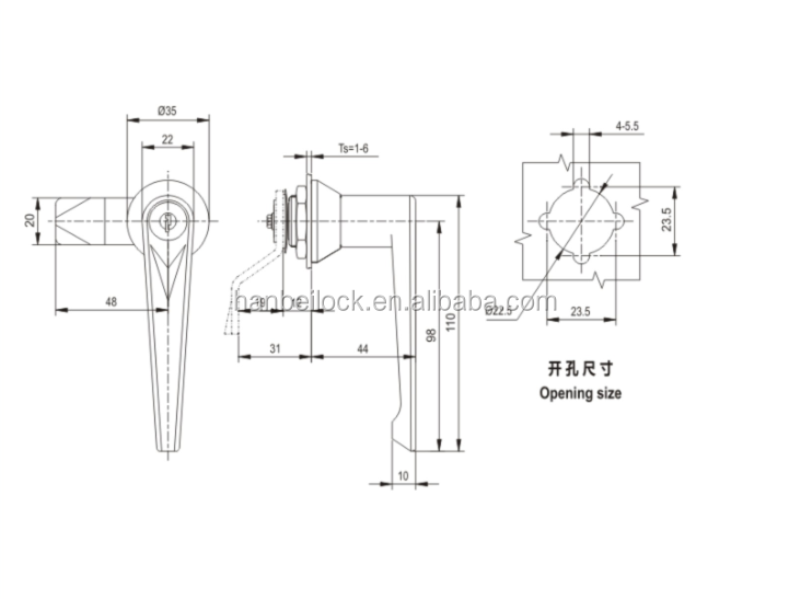 MS301 Cabinet door handle lock cupboard lock with key