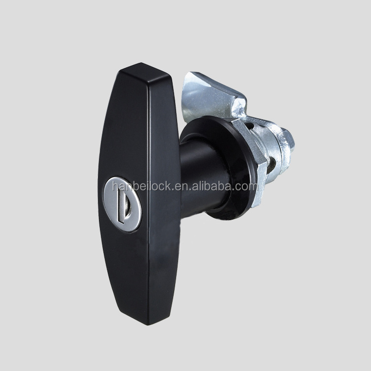 MS3020-1 Black Garage door T handle lock with key