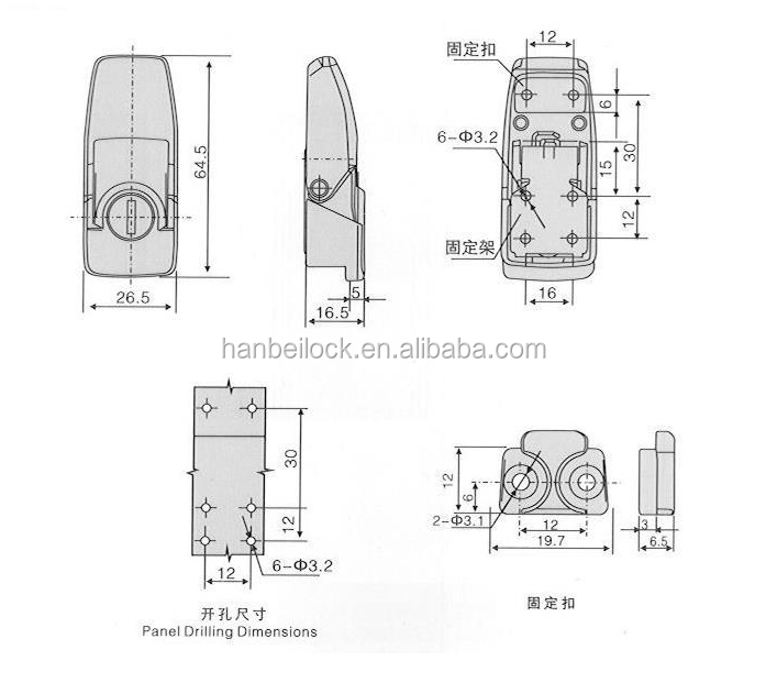 DK604 Zinc alloy draw latch Cabinet toggle latch