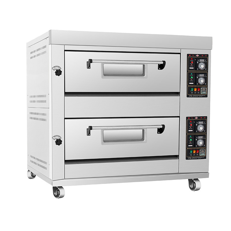 Commercial Baking Equipment 2 deck 4 tray Gas Electric Bakery Bread Deck Oven for Cake Pizza