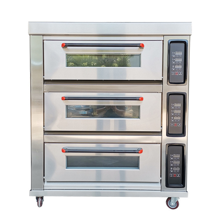 Commercial Baking Equipment 2 deck 4 tray Gas Electric Bakery Bread Deck Oven for Cake Pizza