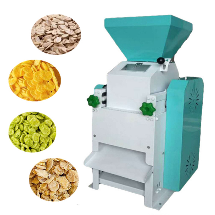 Small Oatmeal Breakfast Cereal Oat Corn Flakes Making Machine Wheat Barley Flaking Machine