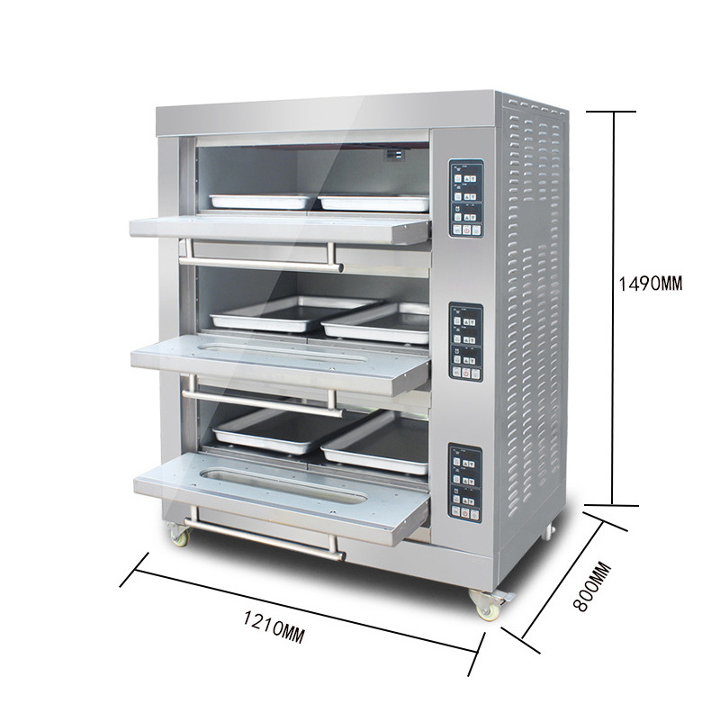 Industrial 2 layers 4 trays gas bread baking oven electric cookie biscuits cake oven pizza baking oven