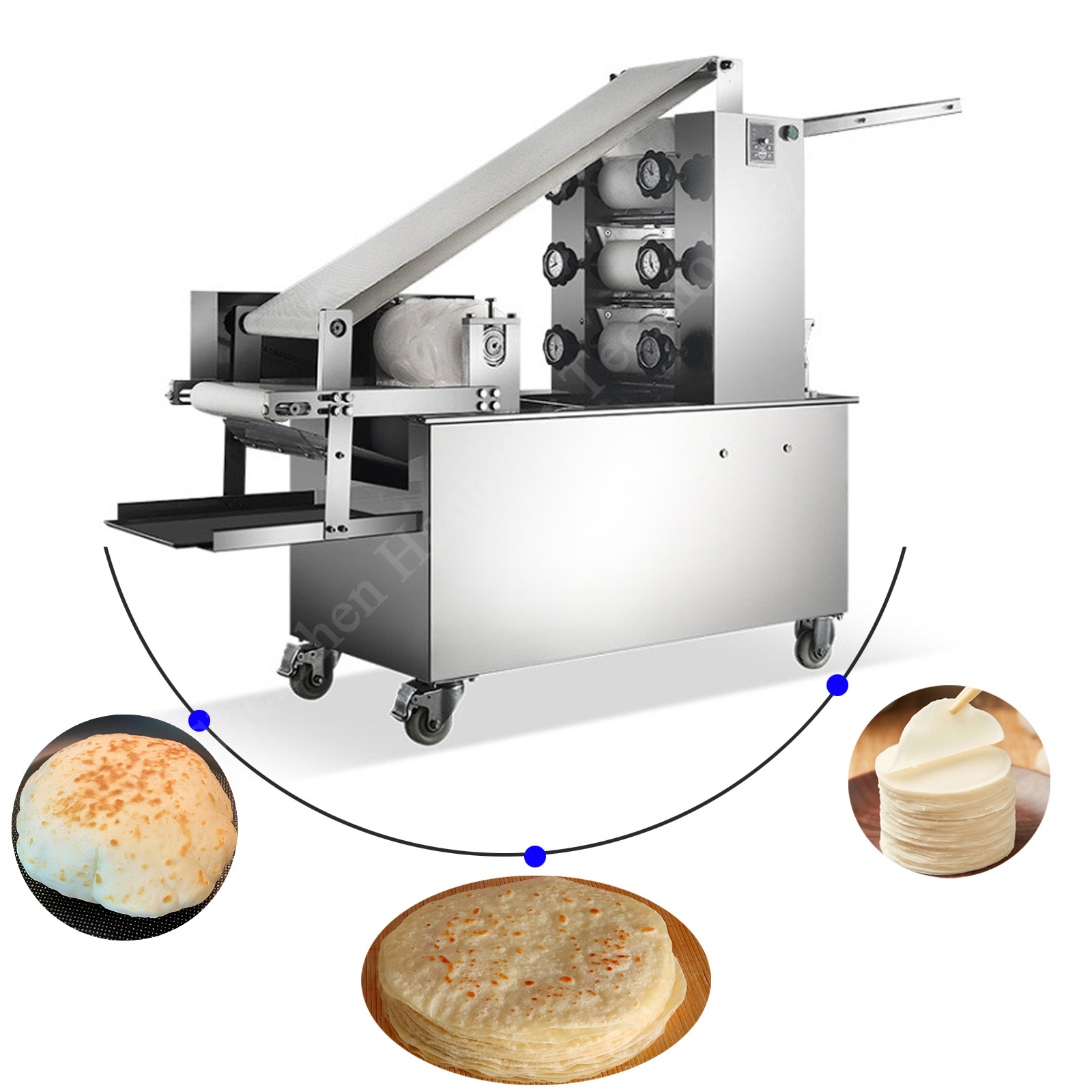 automatic tortilla pita chapati tortilla roti bread making machine Arabic flatbread burrito crepe grain product making machine