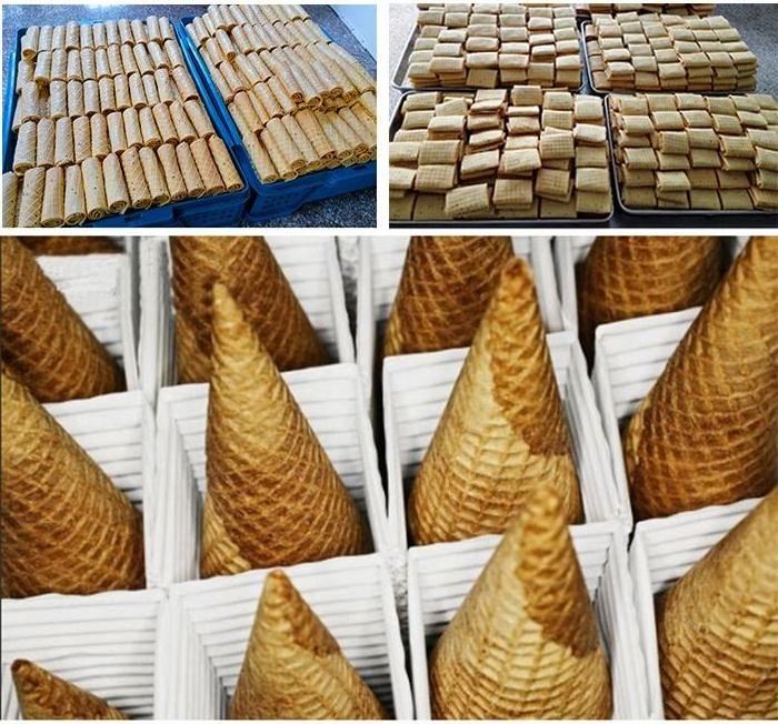 Commercial Small Stroopwafel Production Line Crispy Egg Roll Ice cream Cone Maker Waffle Cone Making Machine