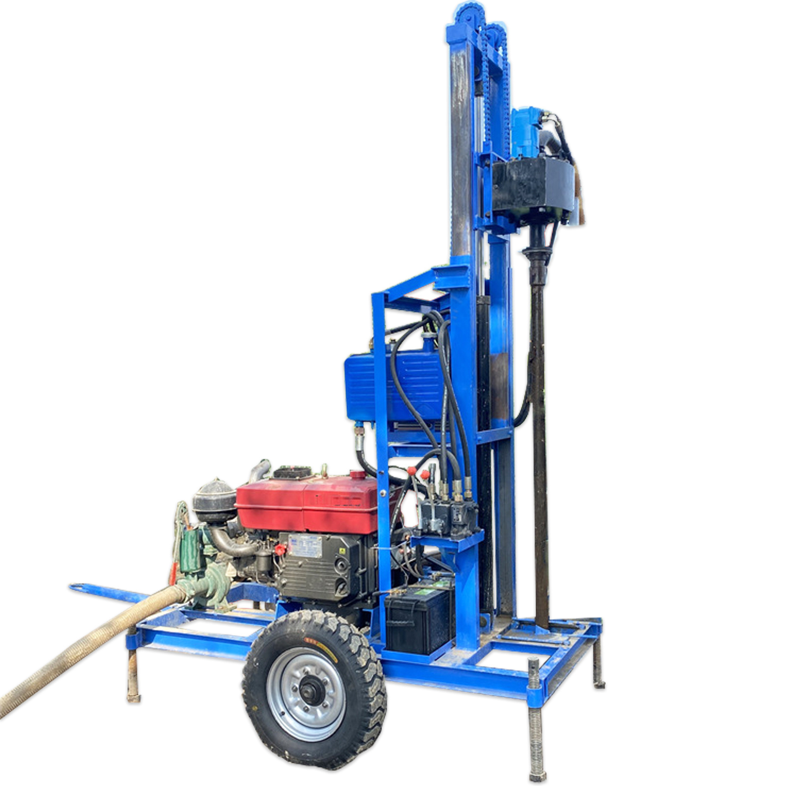 new 150m  hydraulic water drill rig 25hp engine soil rock borehole drilling machine for sale