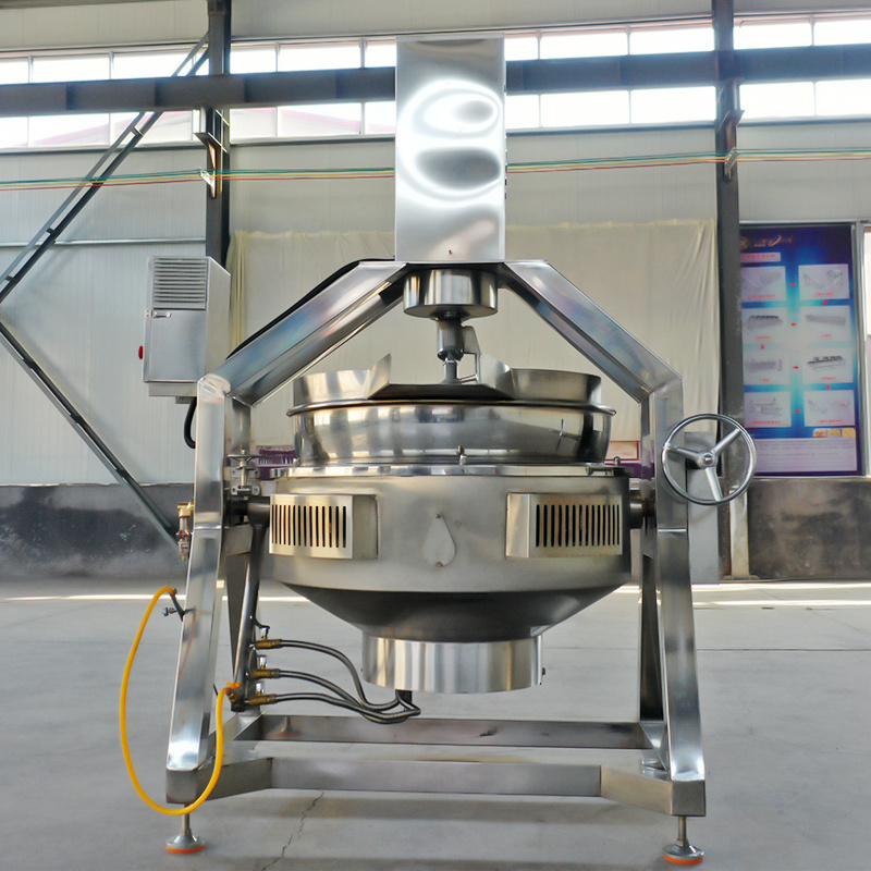 Industrial Semi automatic Sauce Mixer Planetary Stirring Large Automatic Gas Heating Jacketed Cooker Kettle