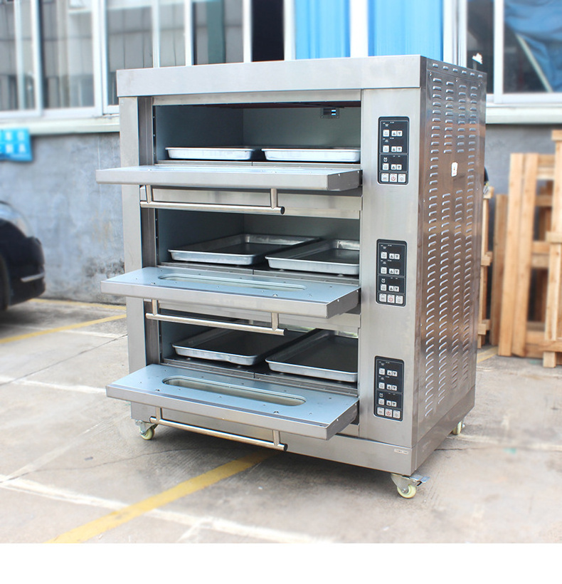 Industrial 2 layers 4 trays gas bread baking oven electric cookie biscuits cake oven pizza baking oven