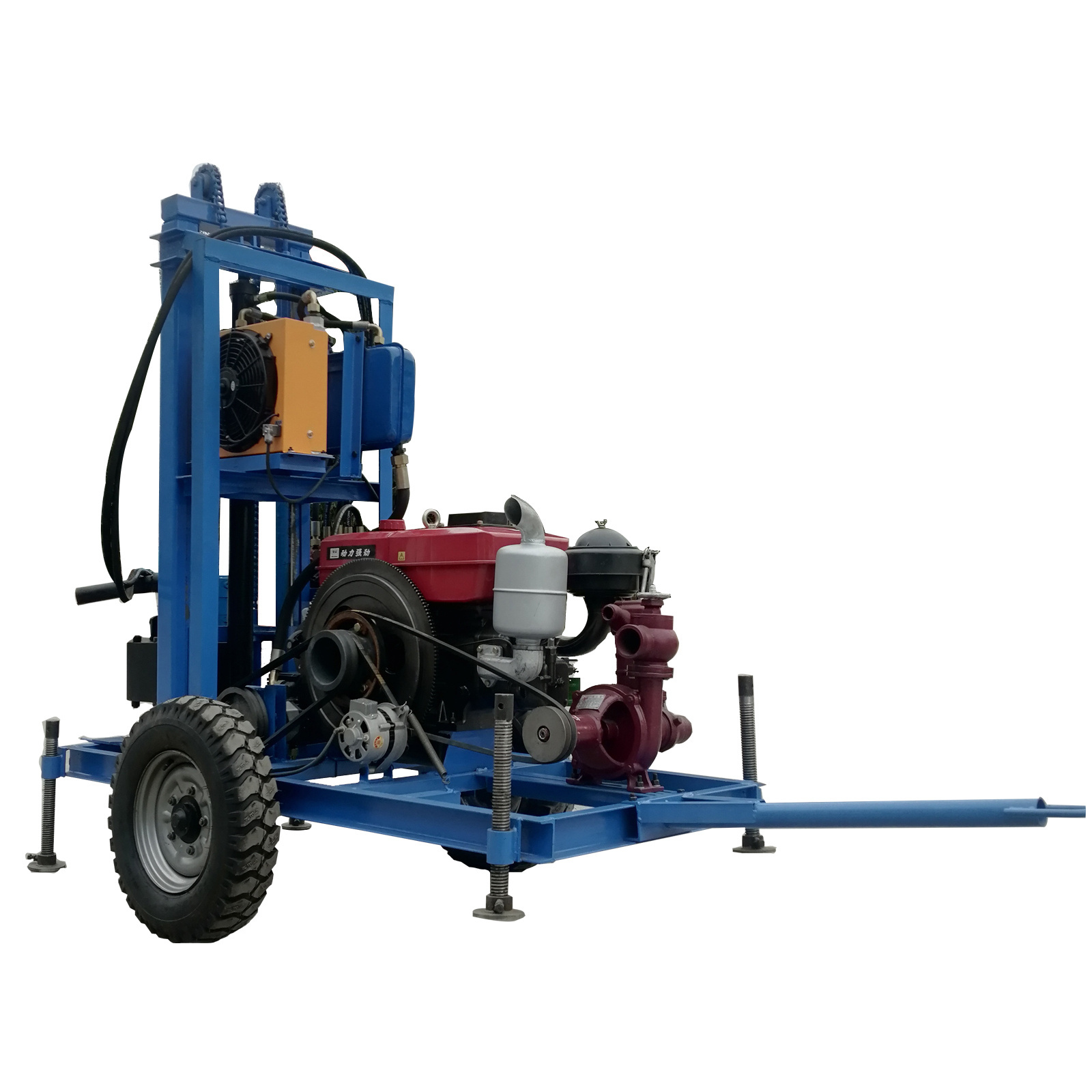 new 150m  hydraulic water drill rig 25hp engine soil rock borehole drilling machine for sale