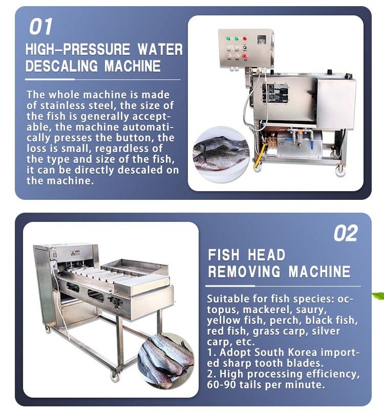 Manufacturer High Efficiency Automatic Industrial 304 Stainless Steel Fish skinning fillet kill Fish Processing Machines