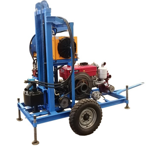 new 150m  hydraulic water drill rig 25hp engine soil rock borehole drilling machine for sale