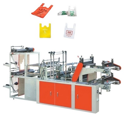 PE Biodegradable available automatic Garbage Cloth T-Shirt Carry Poly Nylon Polythene Shopping Plastic Bag Making Machine Price