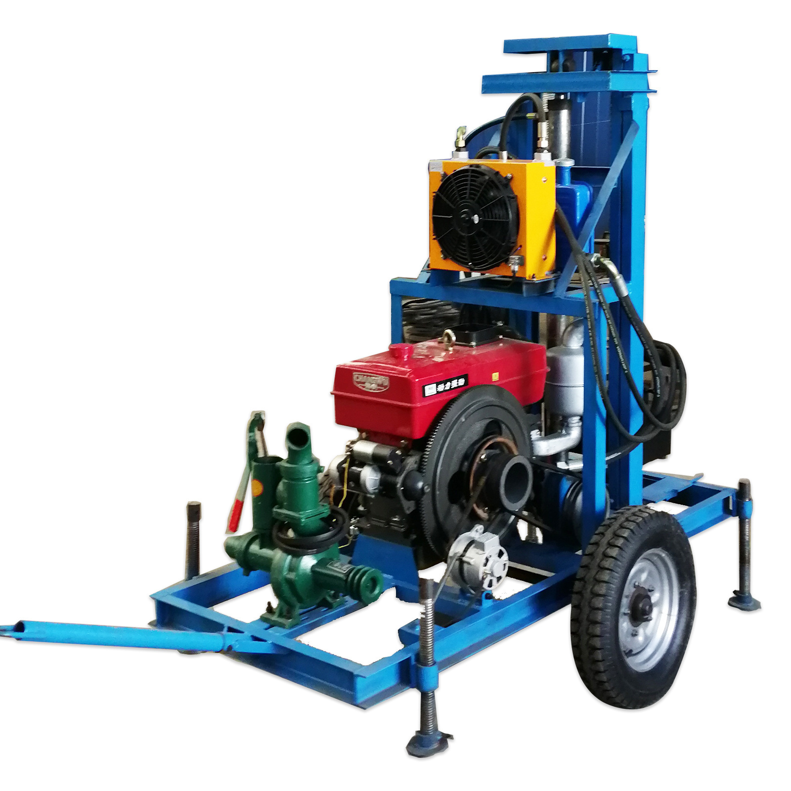 new 150m  hydraulic water drill rig 25hp engine soil rock borehole drilling machine for sale