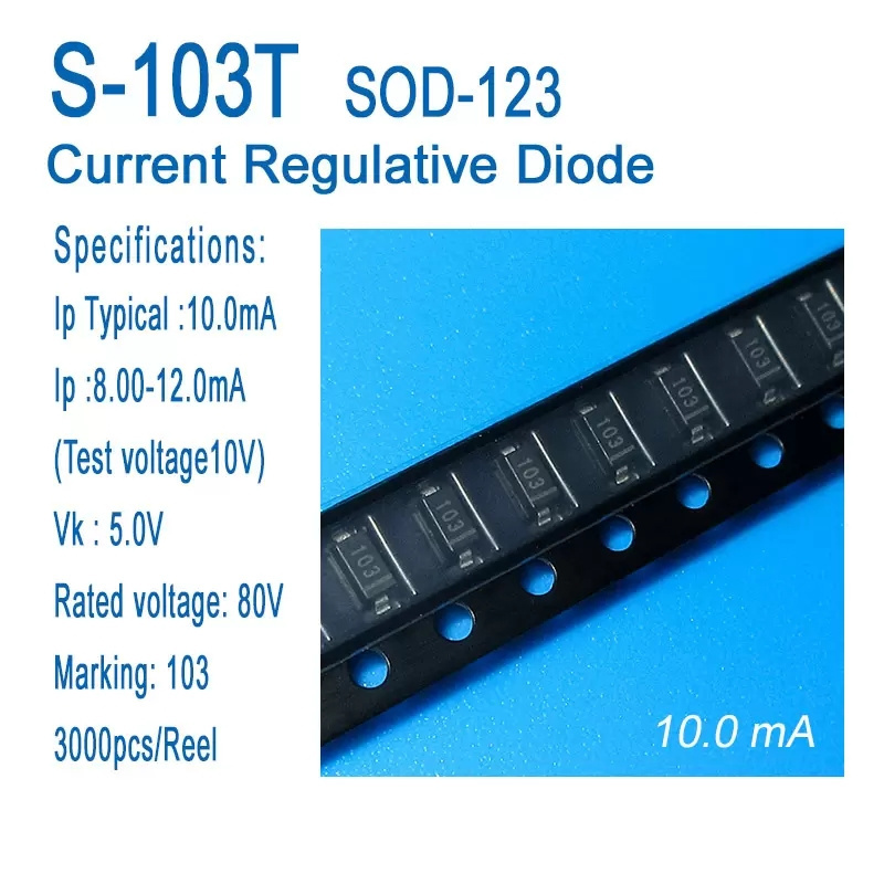 Current regulative diode, CRD, S-452T,S-562T,S-822T,S-103T,S-123T,S-153T,S-183T SOD-123, applied to LED lighting,LED lamps 4.5mA