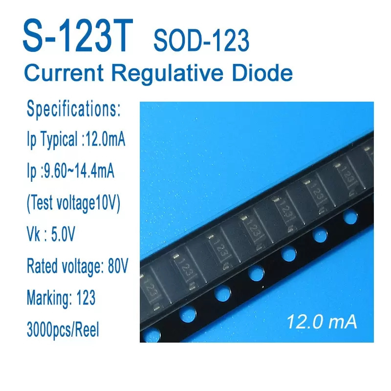 Current regulative diode, CRD, S-452T,S-562T,S-822T,S-103T,S-123T,S-153T,S-183T SOD-123, applied to LED lighting,LED lamps 4.5mA