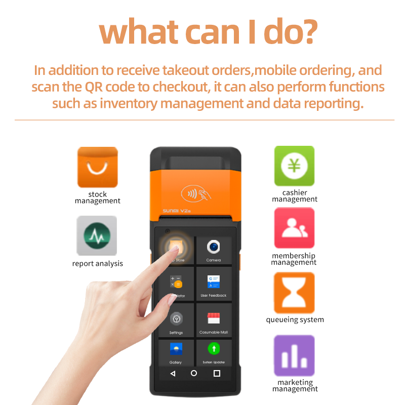 SUNMI V2S Epos System Puntos De Venta Handheld POS Systems with Software Android for Bus Validator Petrol Station Equipment