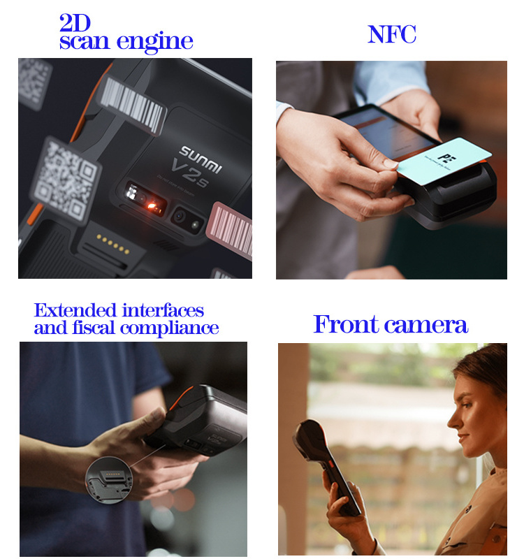 SUNMI V2s Restaurant Caisse Enregistreuse Android Pos Machine Google Play Software NFC Pos