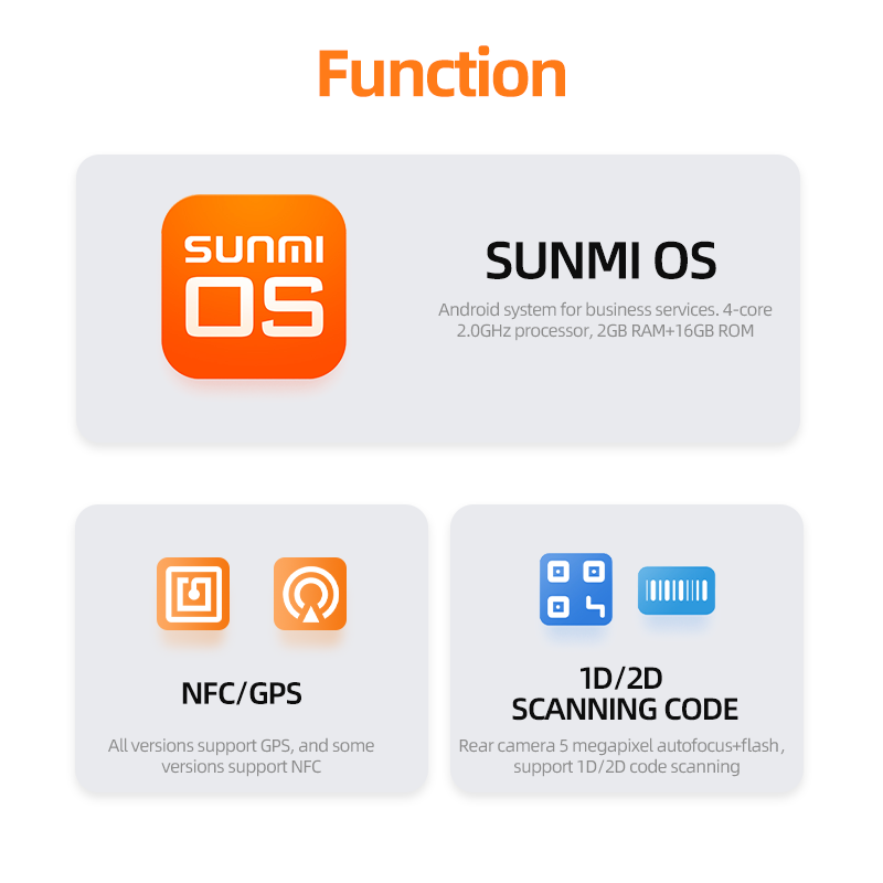 SUNMI V2S Epos System Puntos De Venta Handheld POS Systems with Software Android for Bus Validator Petrol Station Equipment