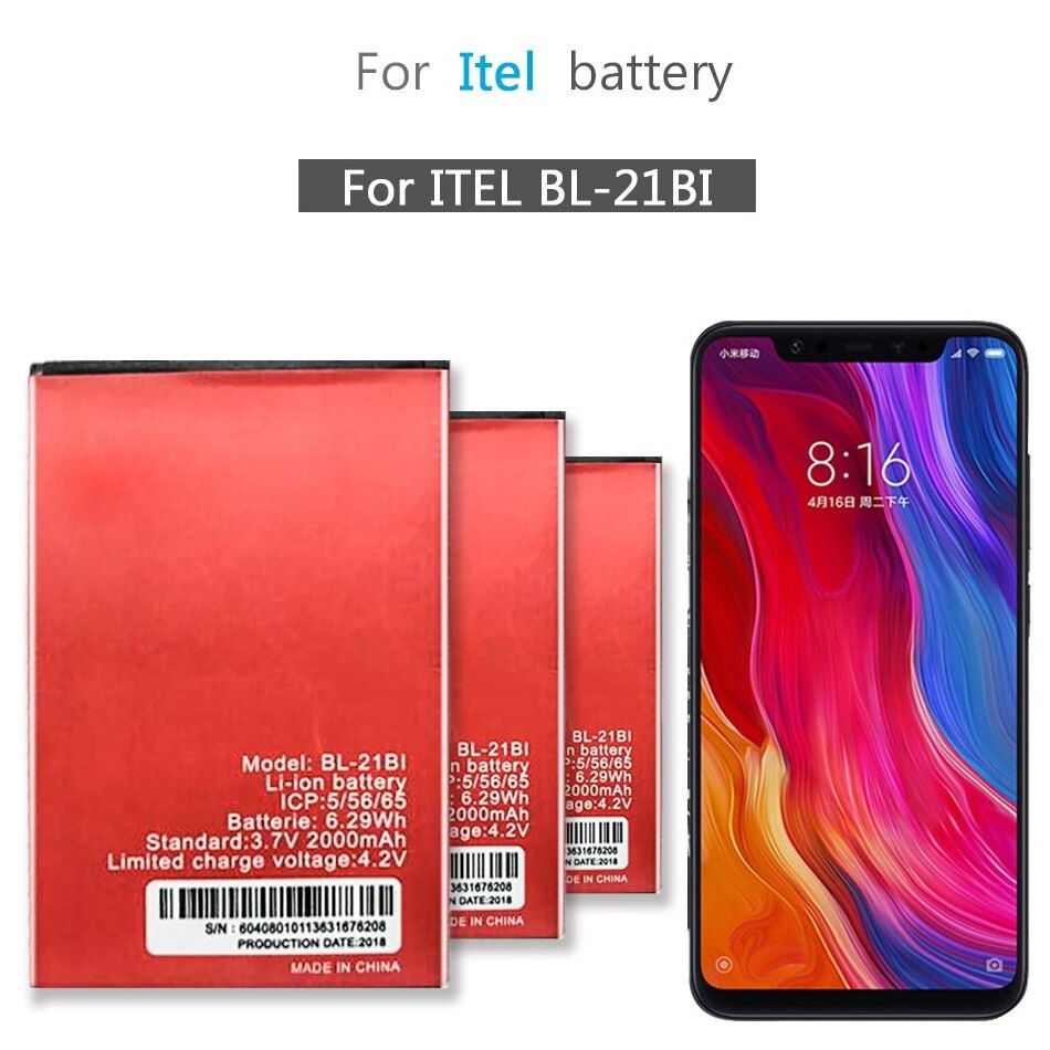 Battery For ITEL BL-21BI BL-20HI BL-24EI BL-25BI Mobile Phone Batteira 3.8V 2400mAh BL-24EI Battery For Itel mobile phone