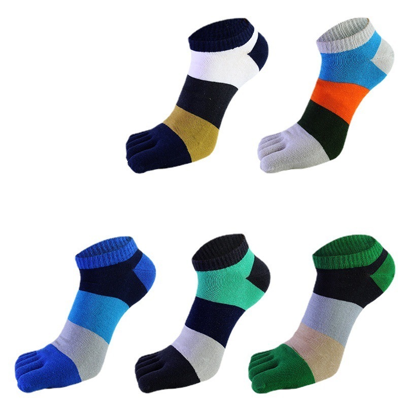 High Quality Running Toe Custom Socks Custom Men Trekking Athletic Toe Socks Custom Striped Slip Resistant Toe Socks