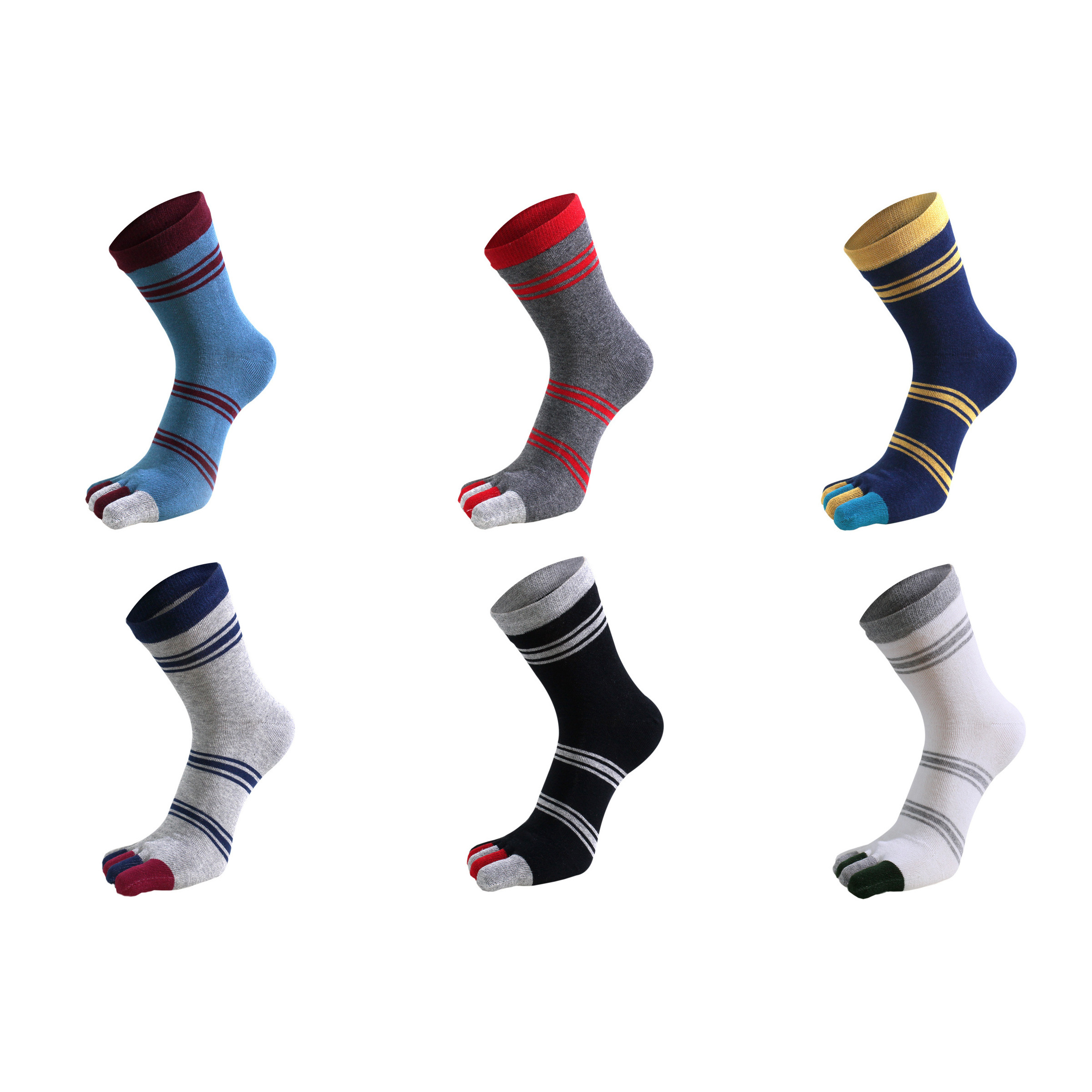 High Quality Running Toe Custom Socks Custom Men Trekking Athletic Toe Socks Custom Striped Slip Resistant Toe Socks