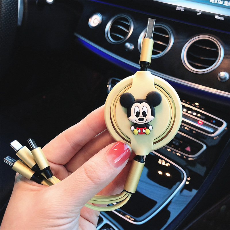 Car home cartoon data cable charger with multifunctional car fast charging