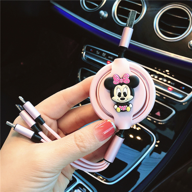 Car home cartoon data cable charger with multifunctional car fast charging