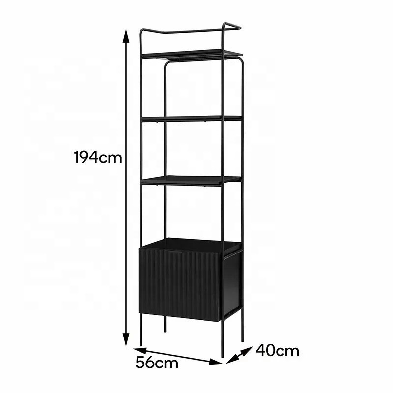 Modern Design Living Room Book Store Home Furniture Book Cabinet 4 Tiers of Open Storage Bookshelf