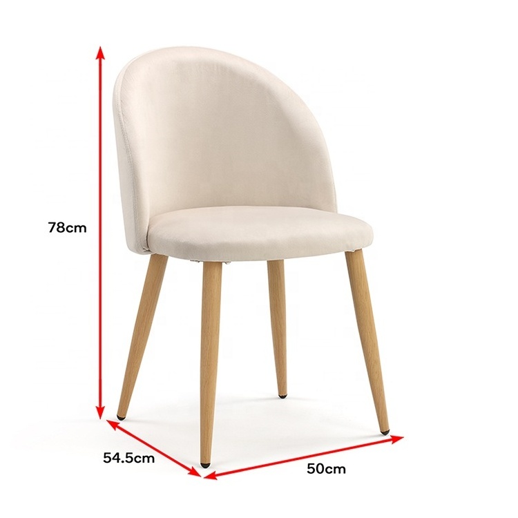 Factory Wholesale Anti-slip And Scratch Floor Protectors Beige Set Of 2 Velvet Dining Chair Modern Living Room Furniture