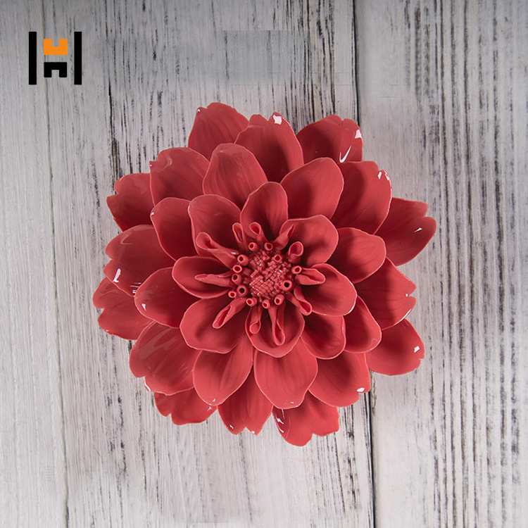 2019 new product home decor handmade ceramic flower on wall