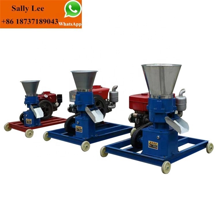 diesel engine fish chicken poultry feed pellet mill making machine, grinder mixer machine