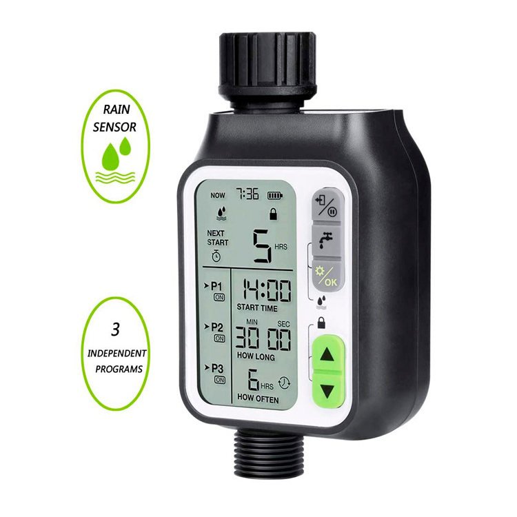 Drip Irrigation System Automatic Watering Controller Garden Water Pump Timer With Rain Sensor Function