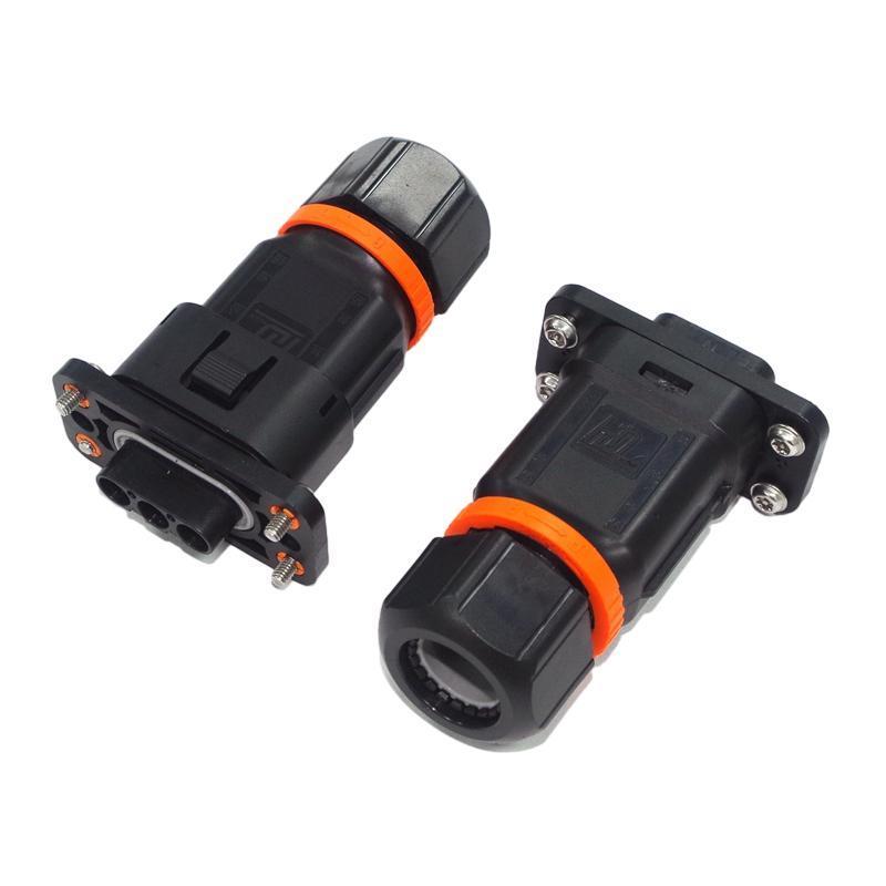 HD Male Female Inverter AC Input Connector 65A 3PIN Plug-In IP68 Rated for Inverter Input Port