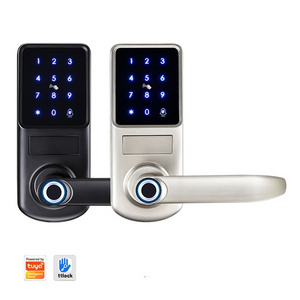 Digital Cerradura Rfid  door lock Tuya WiFi Digital Latch Bolt Lock Fingerprint handle Deadbolt keyless door locks