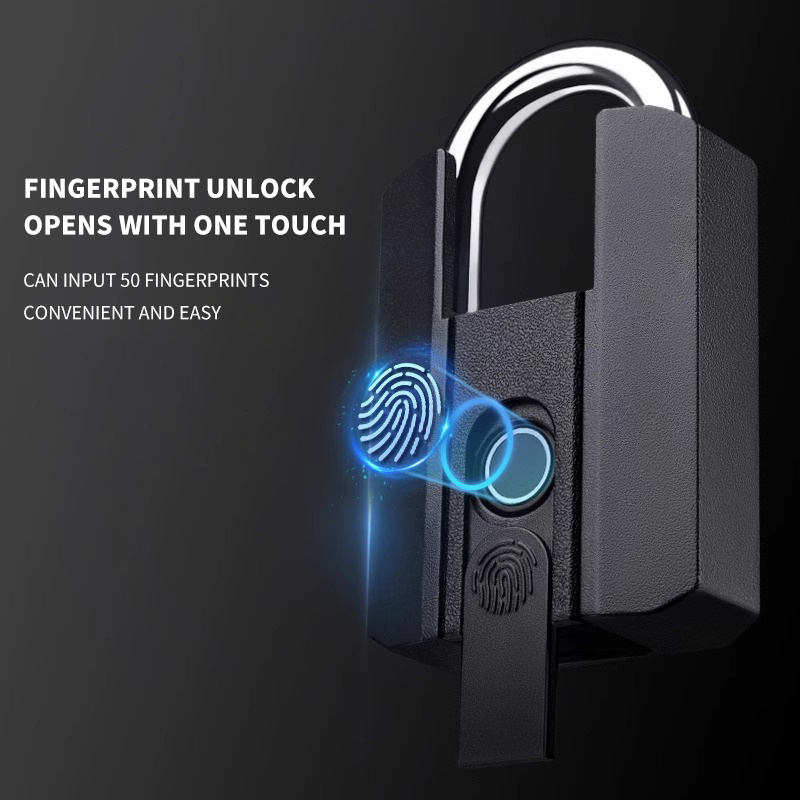 Tuya lock Rechargeable  Fingerprint key Smart Padlock Quick Unlock Zinc Alloy Smart Padlock