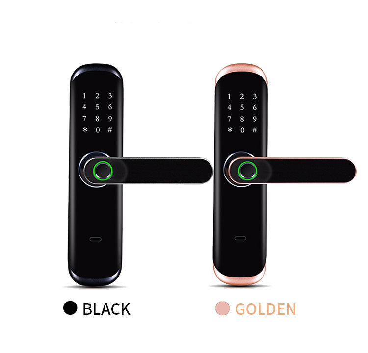 smart tuya wifi app door handle alexa security biometric fingerprint digital keyless smart lock for home