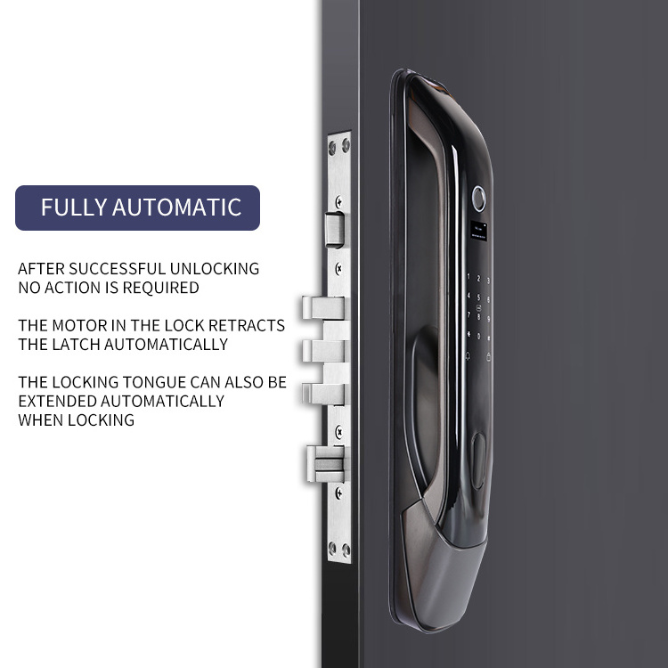 Tuya WIFI App High Security Fully Automatic Smart Lock Biometric Fingerprint  Automatic Smart Door Lock