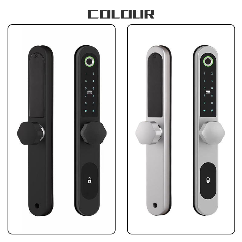 Outdoor double sided electric door lock fingerprint waterproof lock Tuya APP Smart digital code Patio sliding gate Door Lock