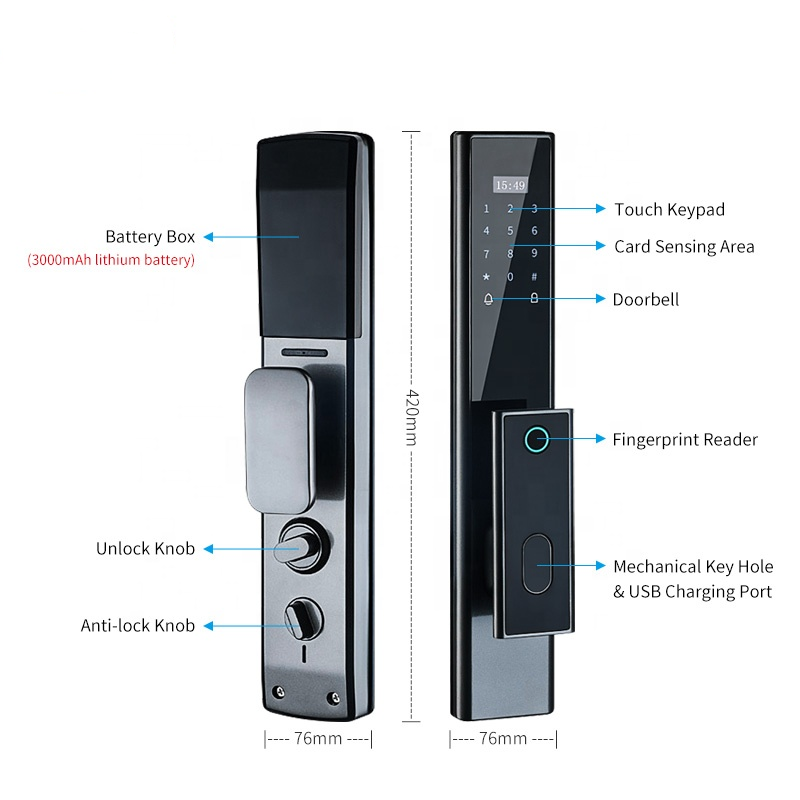 wholesale smart door lock tuya wifi fingerprint IC card temporary password keyless door locks