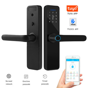 Handaily waterproof handle door lock with smart fingerprint lock  use eight language switch of keyless door locks