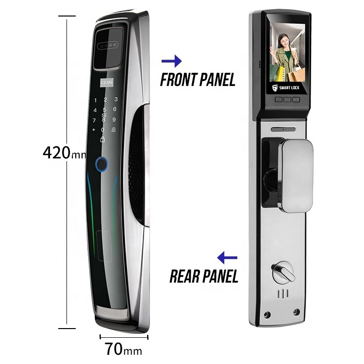 Handaily 4200mah Lithium battery 6068 mortise keyless door lock smart lock wifi fingerprint face recognit lock