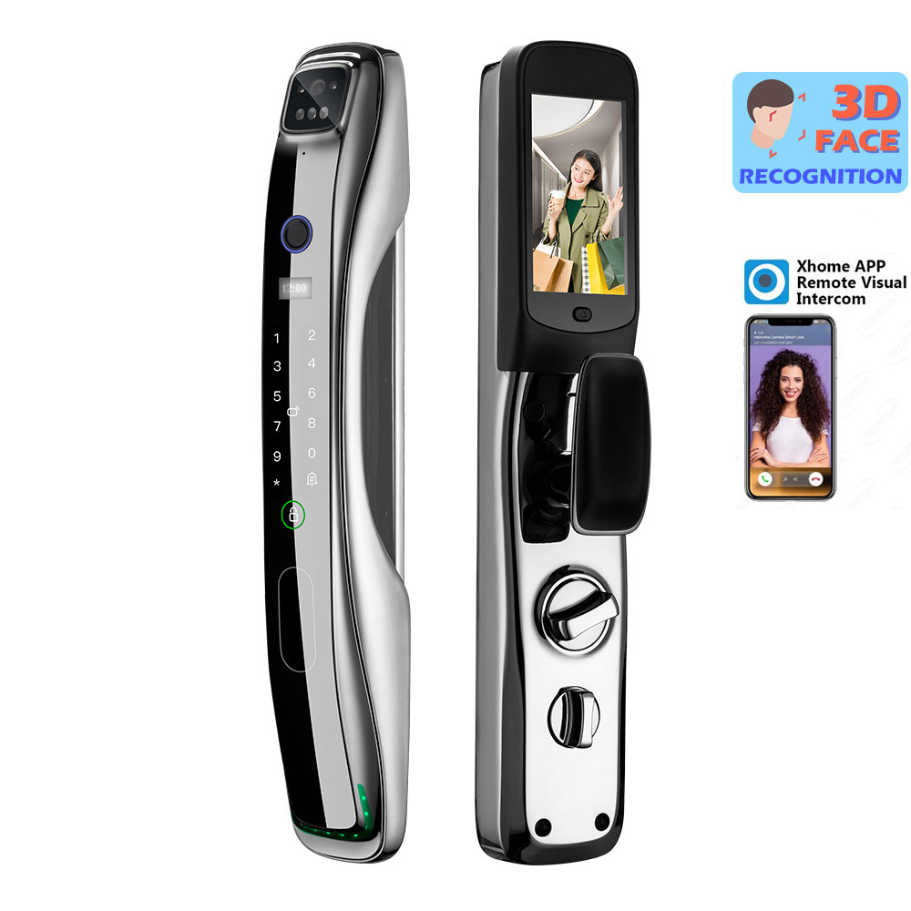 Security OEM/ODM Smart Digital 3D Face Recognition Video Calling Xhome Biometric Fingerprint Keyless Door Lock