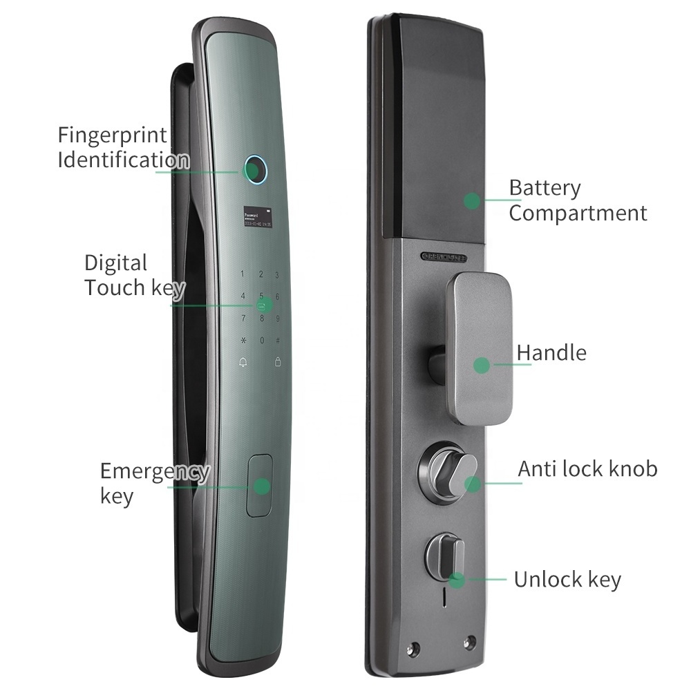 Handaily good quality tuya keyless door lock rechargeable digital lock fingerprint password smart lock door