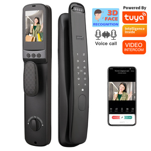 Tuya App Remote Control 3D Face Recognition Video Intercom Cat Eye Camera Wifi Fingerprint Keyless Smart Door Lock